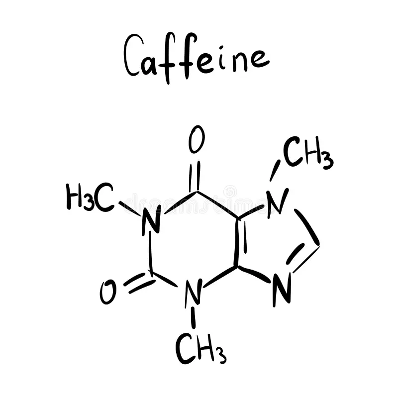 molecular structure of caffeine in energy drinks